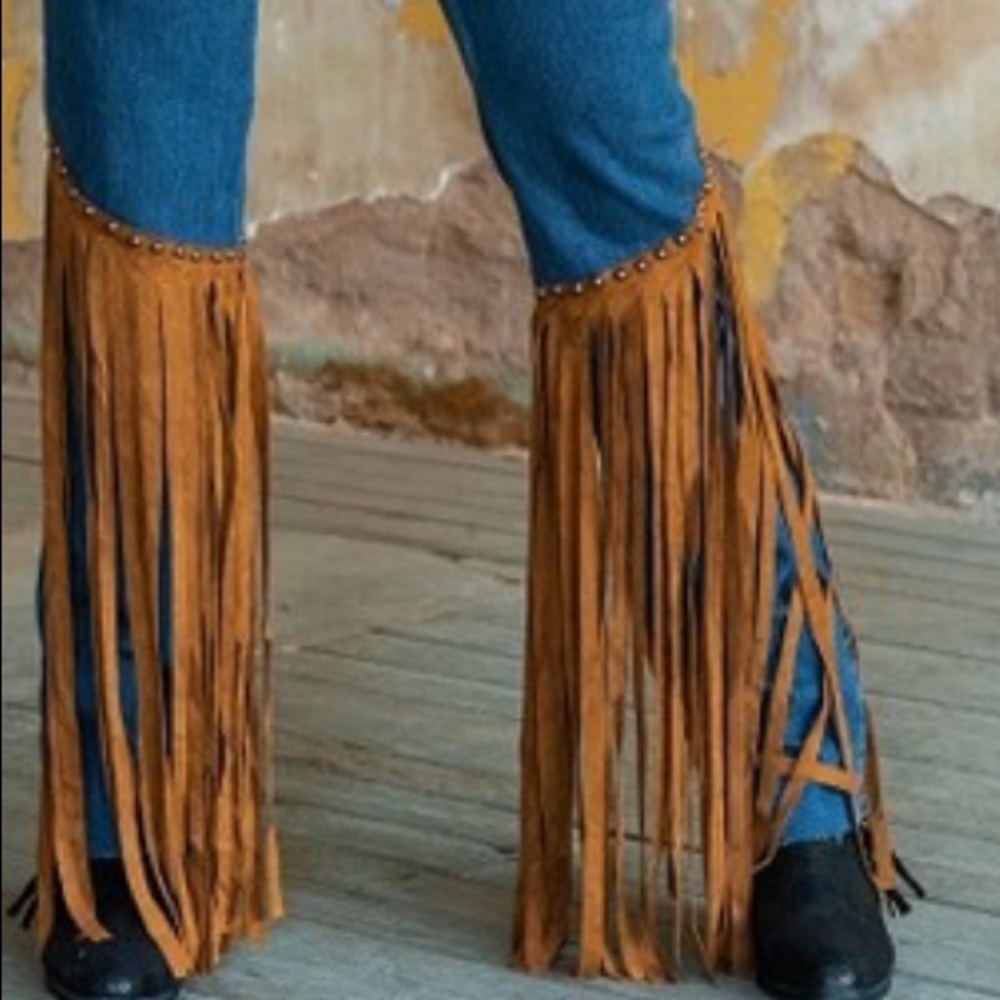 NWT L&B Studded Fringe Jeans Lucky and Blessed - Picture 5 of 8